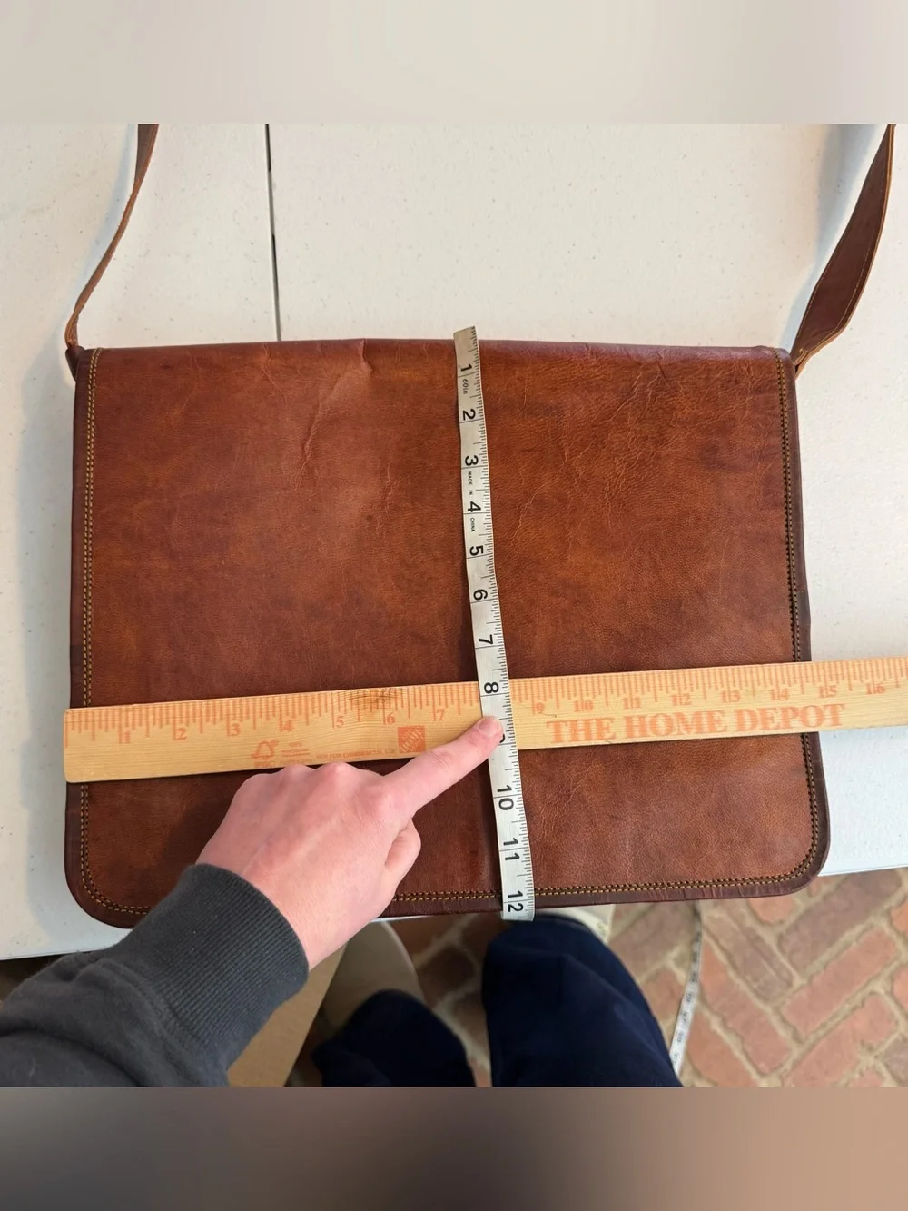 Carbon‎ 2 Cobalt Distressed Full Flap Brown Leather Messenger Bag work travel